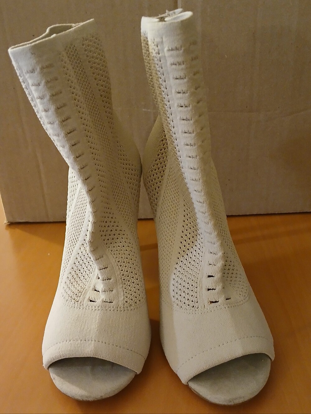 Aldo Keshaa Knit Peep-Toe Women's Ankle Booties Style Sz 6.5 Stiletto